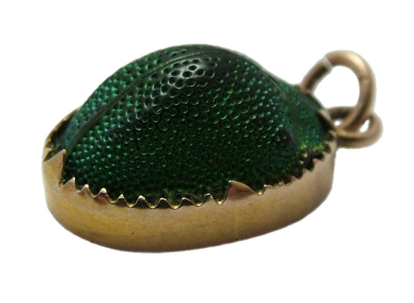 Vintage 1920's 9ct Gold Mounted Real Scarab Beetle Charm