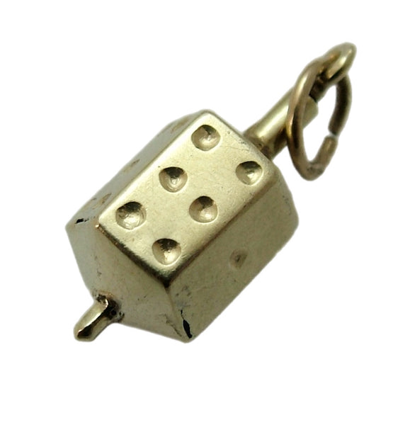 Vintage 1950’s 14ct 14k Gold Spinning Dice Charm