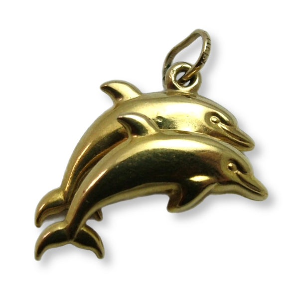 Vintage 1980's Italian Hollow 9ct Gold Pair of Dolphins Charm Gold Charm - Sandy's Vintage Charms