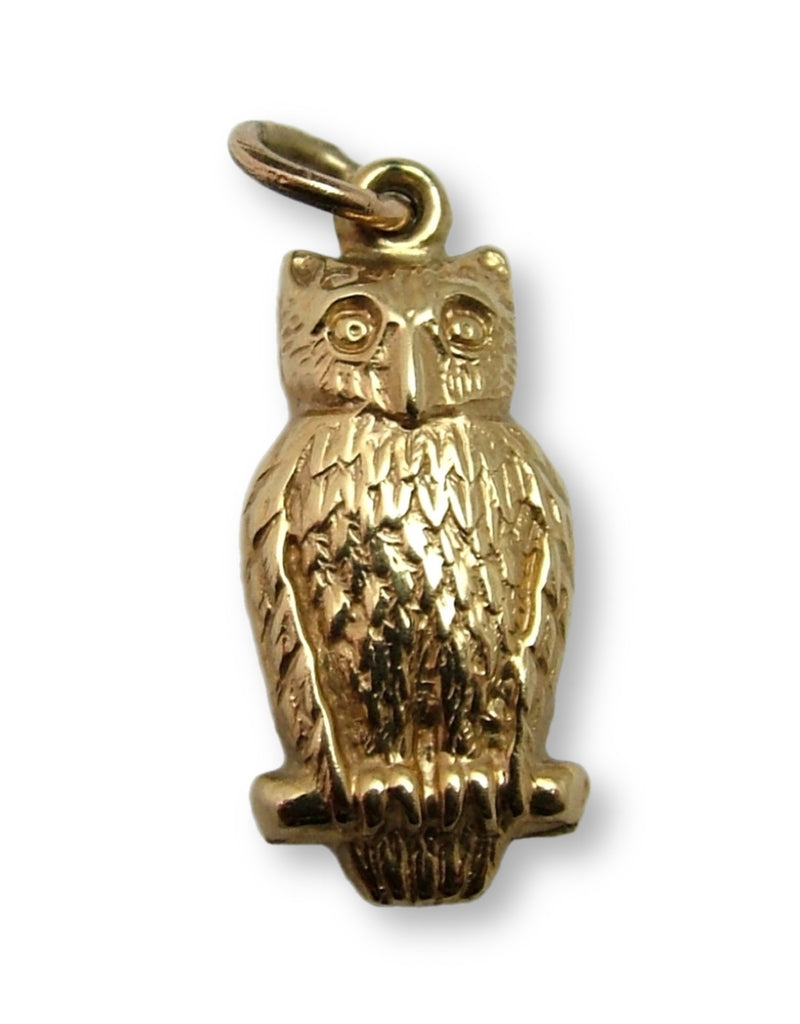Vintage 1960's 9ct Gold Hollow Owl Charm HM 1967 Gold Charm - Sandy's Vintage Charms