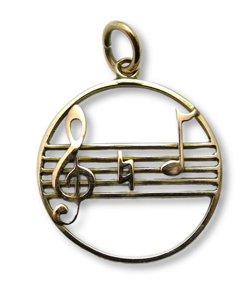 Vintage 1950's Solid 9ct Gold Musical Treble Clef & Note Charm Pendant Gold Charm - Sandy's Vintage Charms