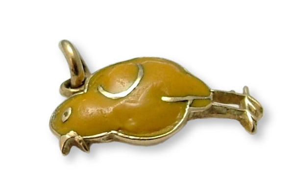 Tiny Vintage 1950's 14ct 14k Gold & Yellow Enamel Chick Charm Gold Charm - Sandy's Vintage Charms