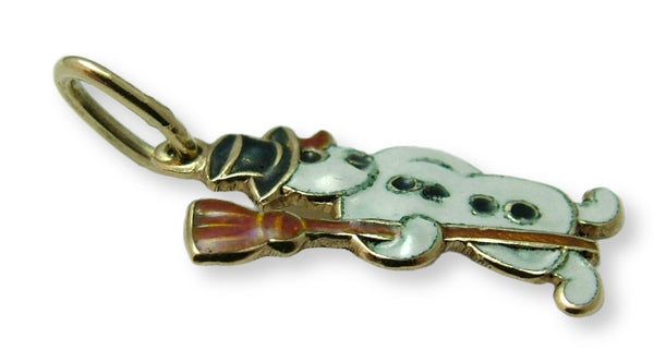 Vintage 1950's 14ct 14k Gold & Enamel Snowman Charm Gold Charm - Sandy's Vintage Charms