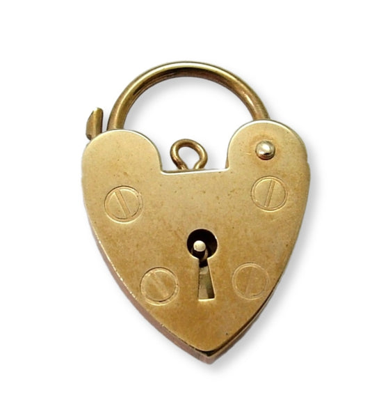 Large Vintage 1990's 9ct Yellow Gold Padlock Bracelet Fastener or Charm HM 1992 Gold Charm - Sandy's Vintage Charms