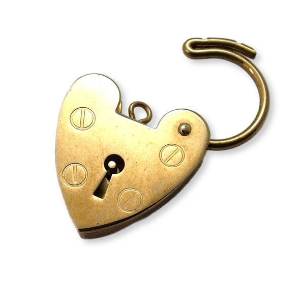 Large Vintage 1990's 9ct Yellow Gold Padlock Bracelet Fastener or Charm HM 1992 Gold Charm - Sandy's Vintage Charms