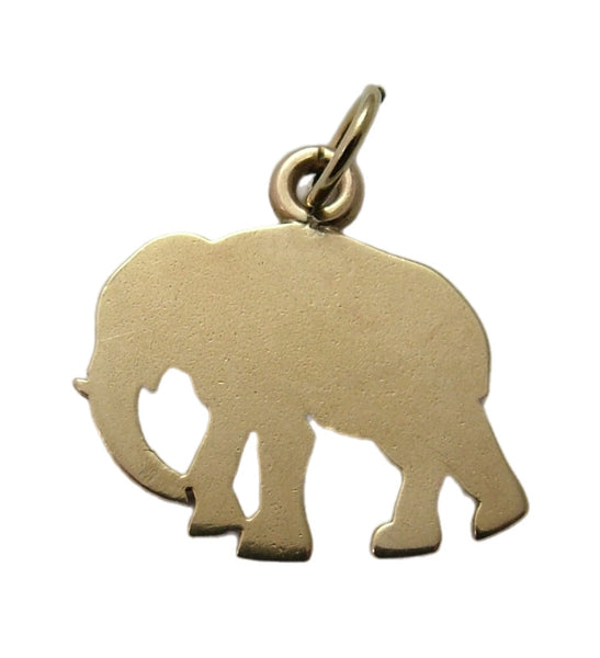 Antique Edwardian c1910 9ct Gold Flat Engraved Elephant Charm