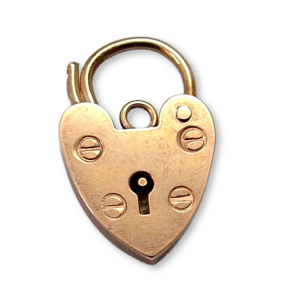 Vintage 1990's 9ct Rose Gold Padlock Bracelet Fastener or Charm HM 1990 Gold Charm - Sandy's Vintage Charms