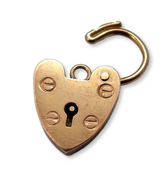 Vintage 1990's 9ct Rose Gold Padlock Bracelet Fastener or Charm HM 1990 Gold Charm - Sandy's Vintage Charms