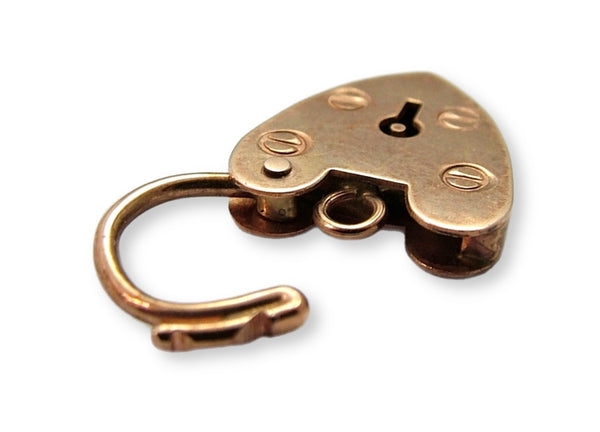 Vintage 1990's 9ct Rose Gold Padlock Bracelet Fastener or Charm HM 1990 Gold Charm - Sandy's Vintage Charms