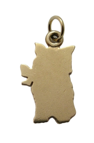 Antique Edwardian c1910 9ct Gold Flat Engraved Pussy Cat Charm