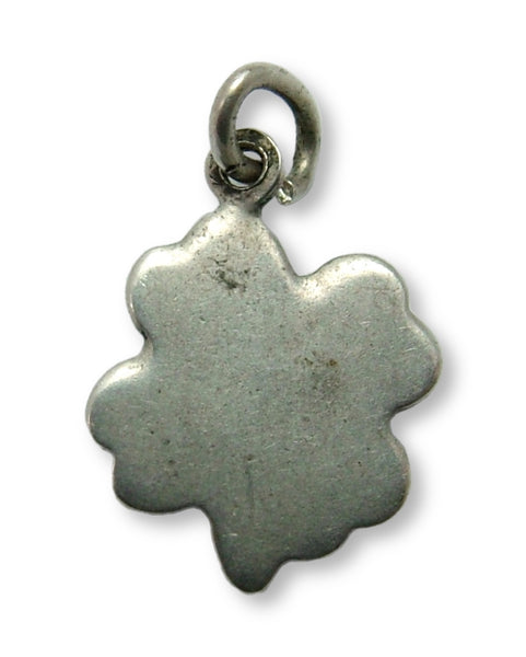 Small Vintage 1950's Silver & Green Enamel Four Leaf Clover with Ladybird Charm Enamel Charm - Sandy's Vintage Charms