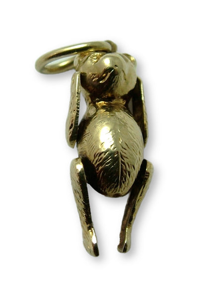 Vintage 1930's Hollow Articulated 14ct 14k Gold Teddy Bear Charm Gold Charm - Sandy's Vintage Charms
