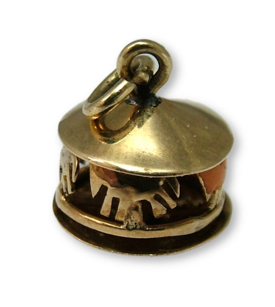 Small Vintage 1950's 14ct 14k Gold & Enamel Moving Horse Carousel Charm Gold Charm - Sandy's Vintage Charms