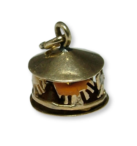 Small Vintage 1950's 14ct 14k Gold & Enamel Moving Horse Carousel Charm Gold Charm - Sandy's Vintage Charms