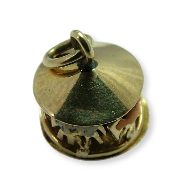 Small Vintage 1950's 14ct 14k Gold & Enamel Moving Horse Carousel Charm Gold Charm - Sandy's Vintage Charms