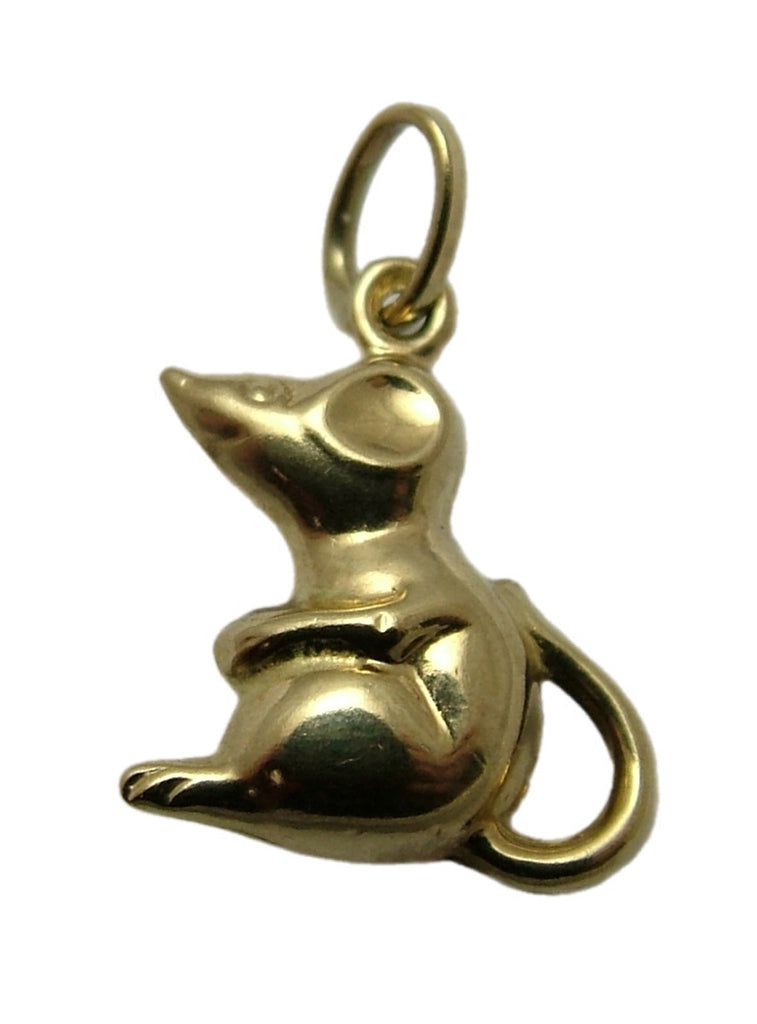 Small Vintage 1980's Hollow 9ct Gold Mouse Charm