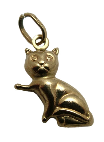 Vintage 1980's 9ct Gold Hollow Cat Charm