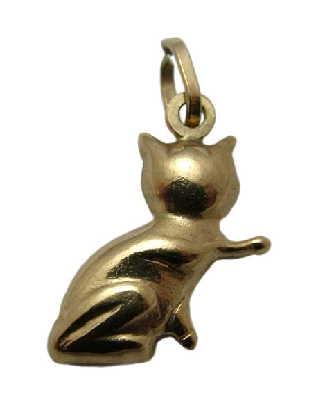 Vintage 1980's 9ct Gold Hollow Cat Charm