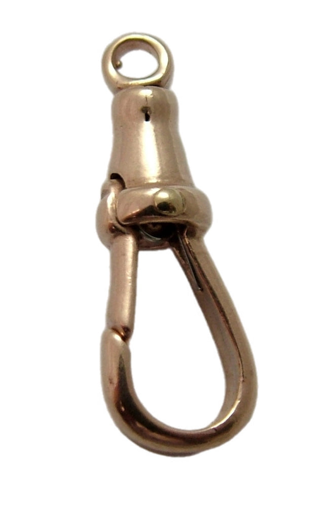 Vintage 1990's Solid 9ct Rose Gold Swivel Dog Clip Fastener - For Hanging Fobs & Charms