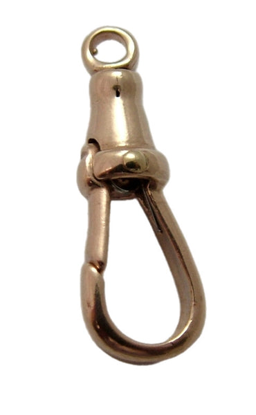 Vintage 1990's Solid 9ct Rose Gold Swivel Dog Clip Fastener - For Hanging Fobs & Charms
