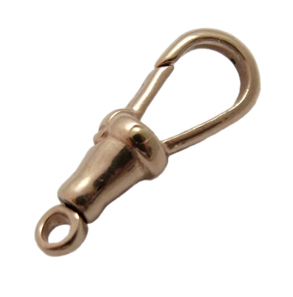 Vintage 1990's Solid 9ct Rose Gold Swivel Dog Clip Fastener - For Hanging Fobs & Charms
