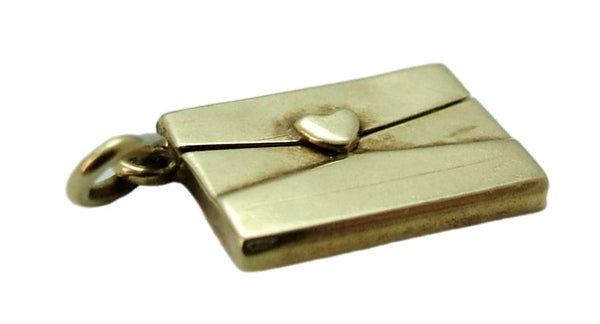 Small Vintage 1950’s 14ct 14k Gold Opening Love Letter Charm with Paper Letter Inside