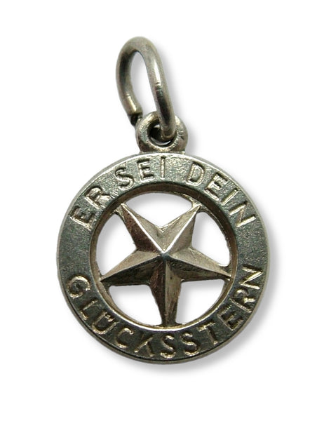 Small Vintage 1950's Silver "Lucky Star" Charm 1920s-1950s Charm - Sandy's Vintage Charms