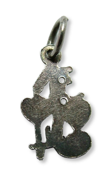 Small Vintage 1950's Silver & Enamel “Two Hearts Waltzing Together” Charm Enamel Charm - Sandy's Vintage Charms