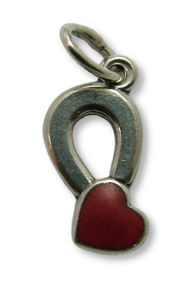 Small Vintage 1950's Silver & Enamel Magnet with Heart Charm “I’m Stuck On You” Enamel Charm - Sandy's Vintage Charms
