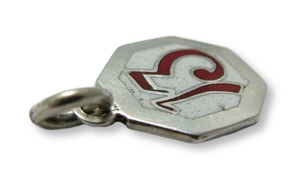 Small Vintage 1950's Silver & Enamel Lucky Number 13 Charm Enamel Charm - Sandy's Vintage Charms