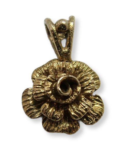 Vintage 1980's 9ct Gold & Flower Head Charm or Pendant HM 1981 Gold Charm - Sandy's Vintage Charms
