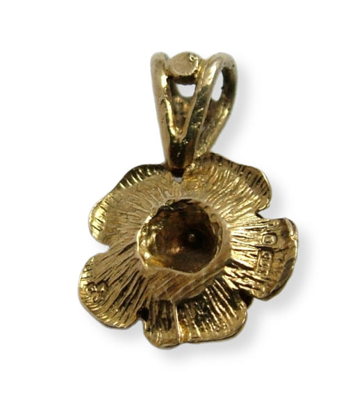 Vintage 1980's 9ct Gold & Flower Head Charm or Pendant HM 1981 Gold Charm - Sandy's Vintage Charms