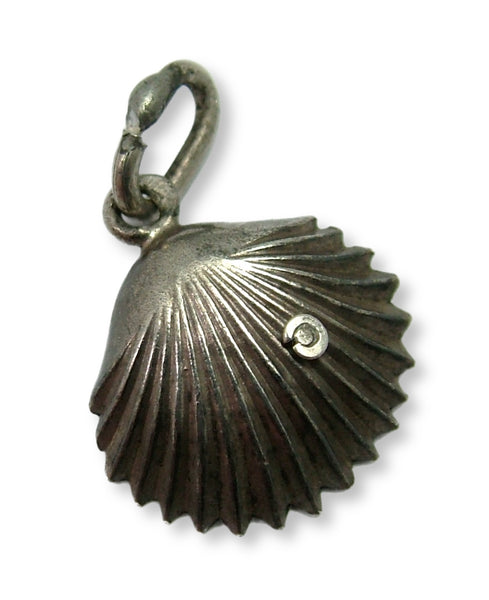 Antique Victorian Austro/Hungarian c1895 Silver Clam Shell Charm Antique Charm - Sandy's Vintage Charms