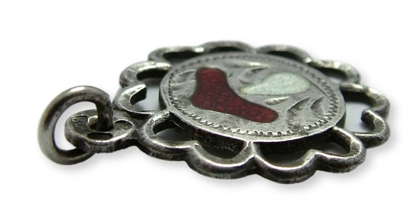 Vintage 1920's/30’s Silver & Enamel Lucky Toadstool Charm Enamel Charm - Sandy's Vintage Charms