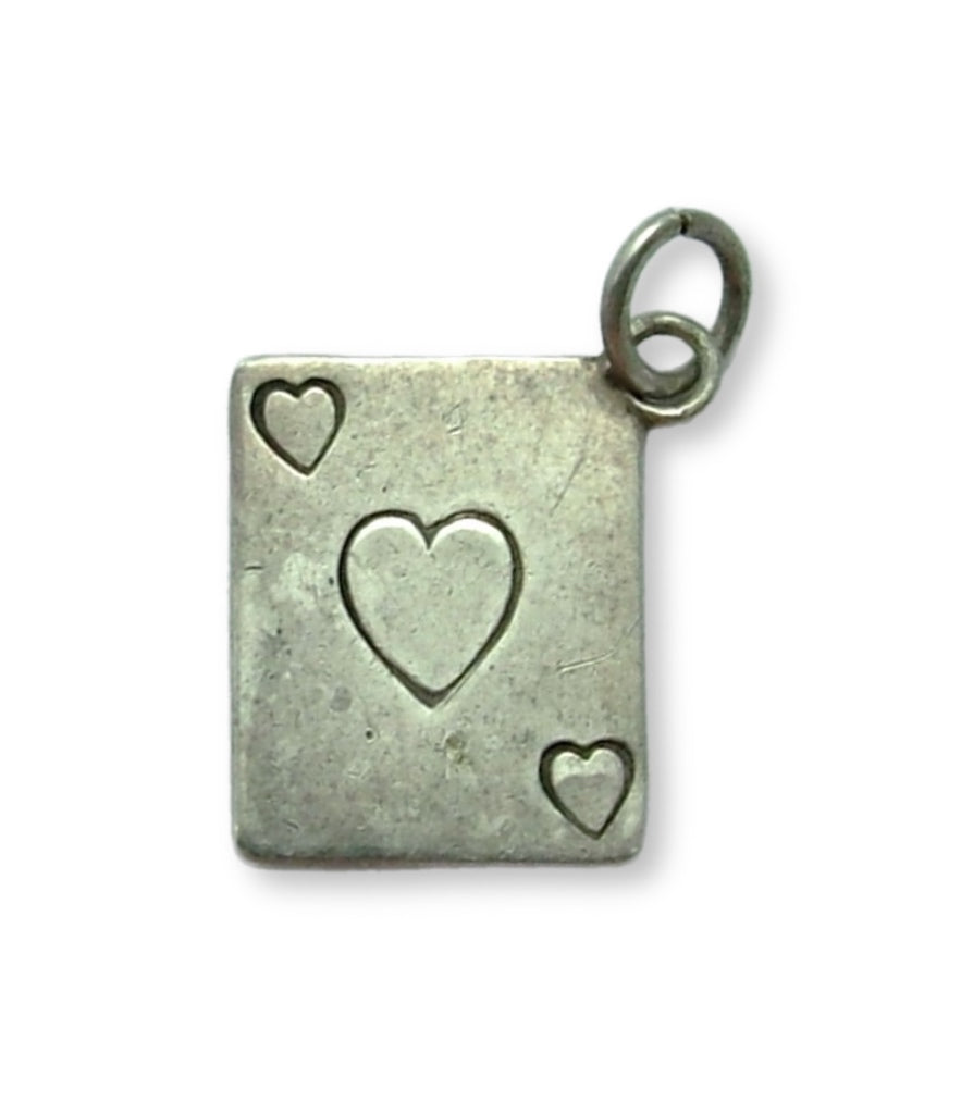 Vintage 1950's Silver Ace of Hearts Playing Card Charm Silver Charm - Sandy's Vintage Charms