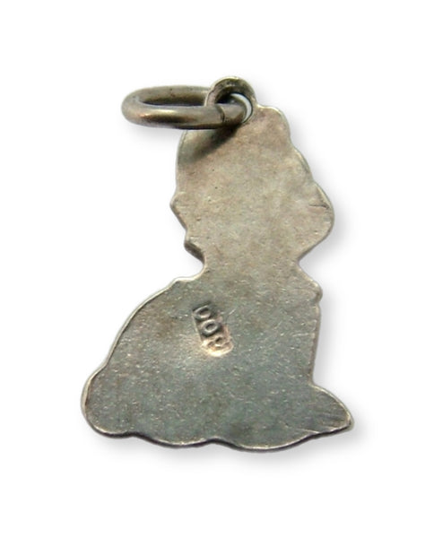 Small Vintage 1950's Silver & Enamel Black & White Cat Charm Figaro from Pinocchio Enamel Charm - Sandy's Vintage Charms