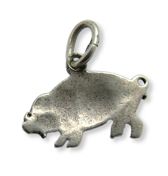 Small Vintage 1930's Silver & Pink Enamel Pig Charm Enamel Charm - Sandy's Vintage Charms