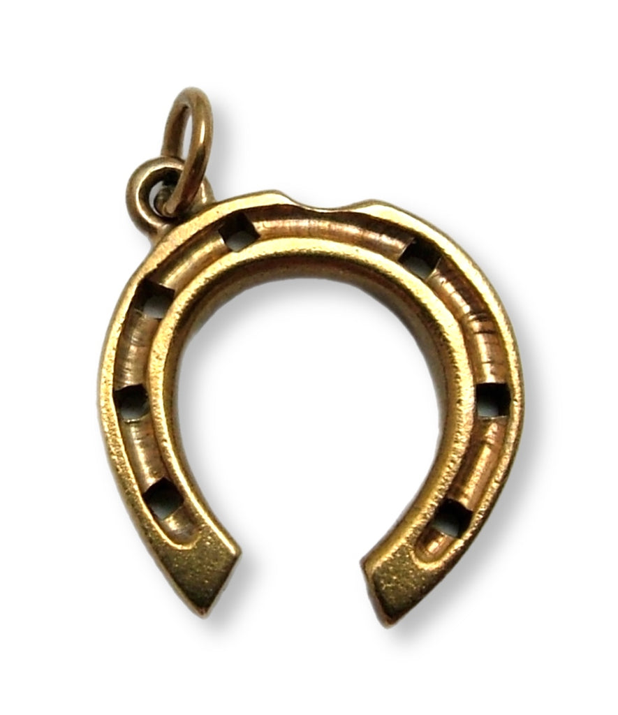 Vintage 1940’s Solid 9ct Gold Lucky Horseshoe Charm HM 1948 Gold Charm - Sandy's Vintage Charms