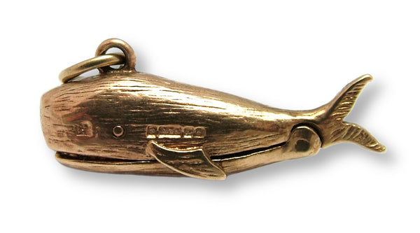 Vintage 1960's 9ct Gold Opening Whale Charm Jonah Inside HM 1962 Gold Charm - Sandy's Vintage Charms