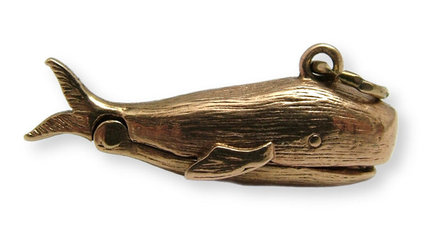 Vintage 1960's 9ct Gold Opening Whale Charm Jonah Inside HM 1962 Gold Charm - Sandy's Vintage Charms