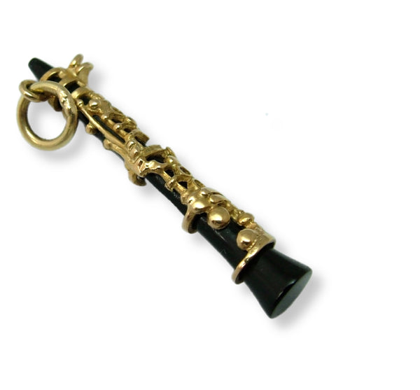 Large Vintage 1970's 9ct Gold & Onyx Clarinet Charm Gold Charm - Sandy's Vintage Charms