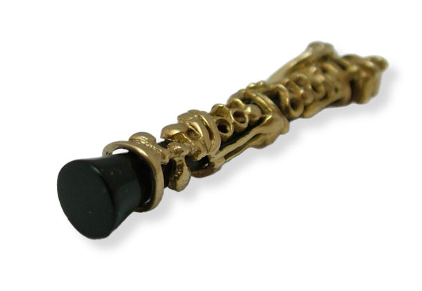 Large Vintage 1970's 9ct Gold & Onyx Clarinet Charm Gold Charm - Sandy's Vintage Charms