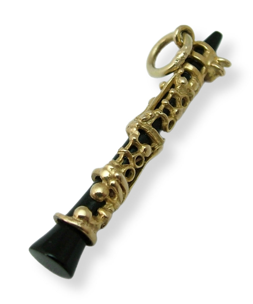 Large Vintage 1970's 9ct Gold & Onyx Clarinet Charm Gold Charm - Sandy's Vintage Charms