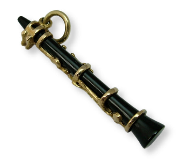 Large Vintage 1970's 9ct Gold & Onyx Clarinet Charm Gold Charm - Sandy's Vintage Charms