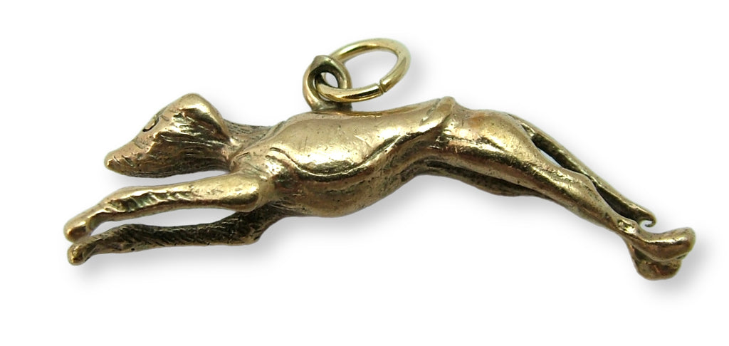 Large Vintage 1970's Solid 9ct Gold Racing Greyhound Dog Charm HM 1978 Gold Charm - Sandy's Vintage Charms