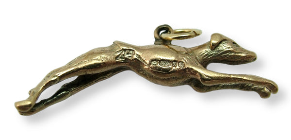 Large Vintage 1970's Solid 9ct Gold Racing Greyhound Dog Charm HM 1978 Gold Charm - Sandy's Vintage Charms