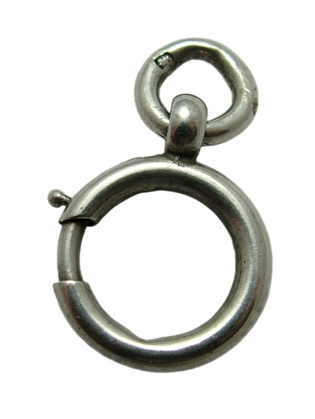 Large Antique Victorian c1900 Silver 14mm Bolt Ring Fastener or Charm Hanger