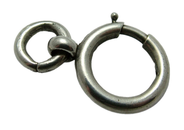 Large Antique Victorian c1900 Silver 14mm Bolt Ring Fastener or Charm Hanger