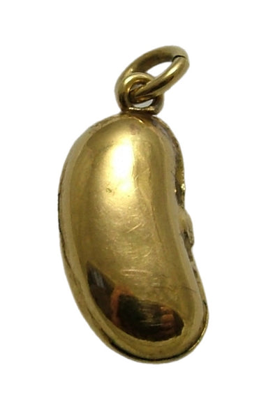 Small Vintage 1970's Hollow 9ct Gold Lucky Kidney Bean Charm HM 1977