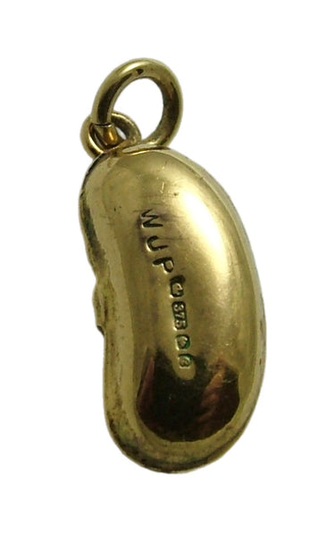 Small Vintage 1970's Hollow 9ct Gold Lucky Kidney Bean Charm HM 1977
